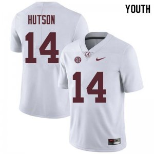 NCAA Youth Alabama Crimson Tide #14 Don Hutson Stitched College Nike Authentic White Football Jersey NC17O33FH
